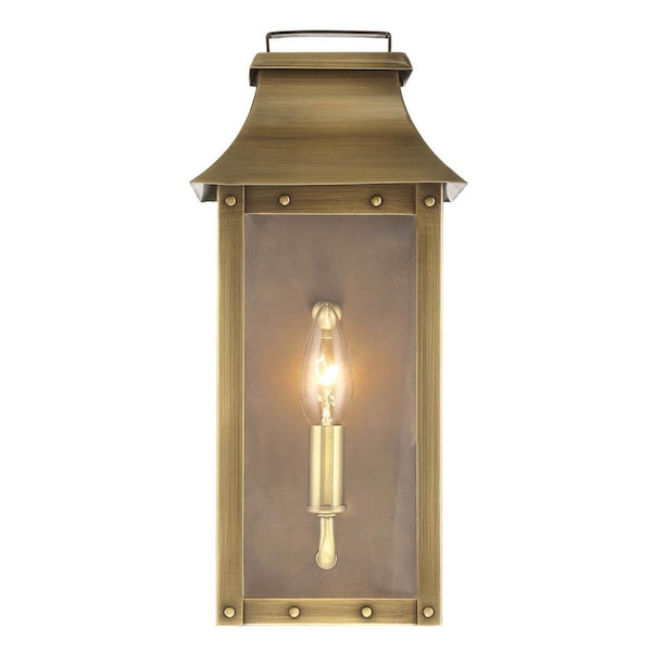 Estallar 13.25 x 6 x 6 in. Manchester 1-Light Aged Brass Pocket Wall Light ES3090901 - main